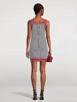 Buttoned Monogram Knit Mini Dress