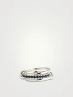 Petunia Bleu Silver Ring With Blue Sapphire