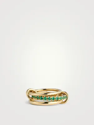 Petunia Emerald 18K Gold Ring With Emeralds