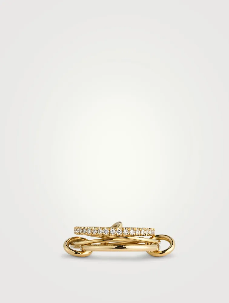 Pisces Pave 18K Gold Ring With Diamonds