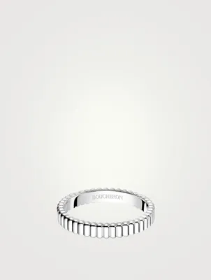 Quatre Grosgrain White Gold Ring