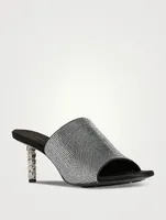 G Cube Embellished Satin Mules