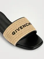 4G Raffia Slide Sandals