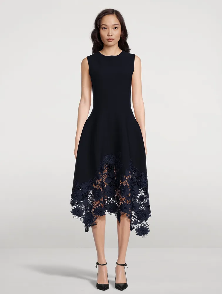 Midi Dress With Lace Inserts