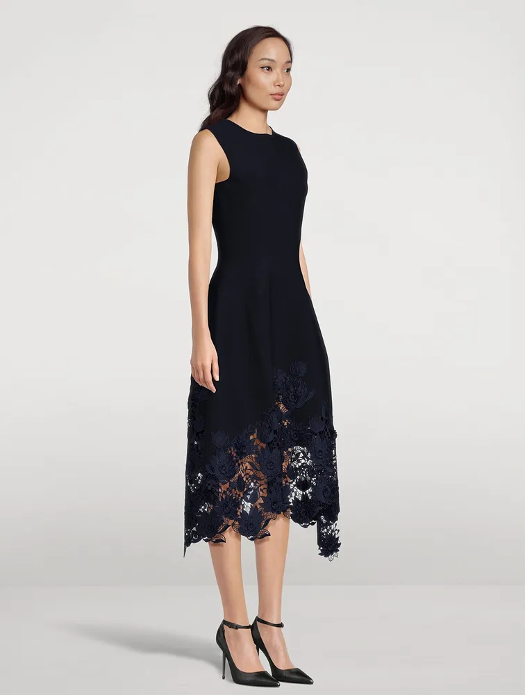 Midi Dress With Lace Inserts