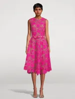 Water Lily Guipure Lace Midi Dress