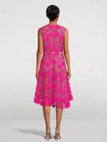 Water Lily Guipure Lace Midi Dress