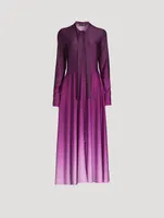 Ombre Jersey Long-Sleeve Midi Dress