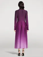 Ombre Jersey Long-Sleeve Midi Dress