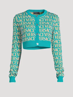 Versace Allover Cropped Cardigan
