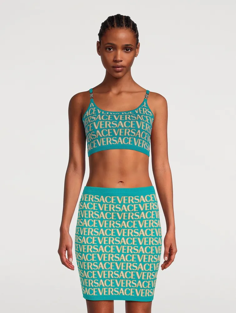 Versace Versace Allover Knit Crop Top for Women