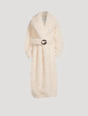 Belted Faux Fur Coat