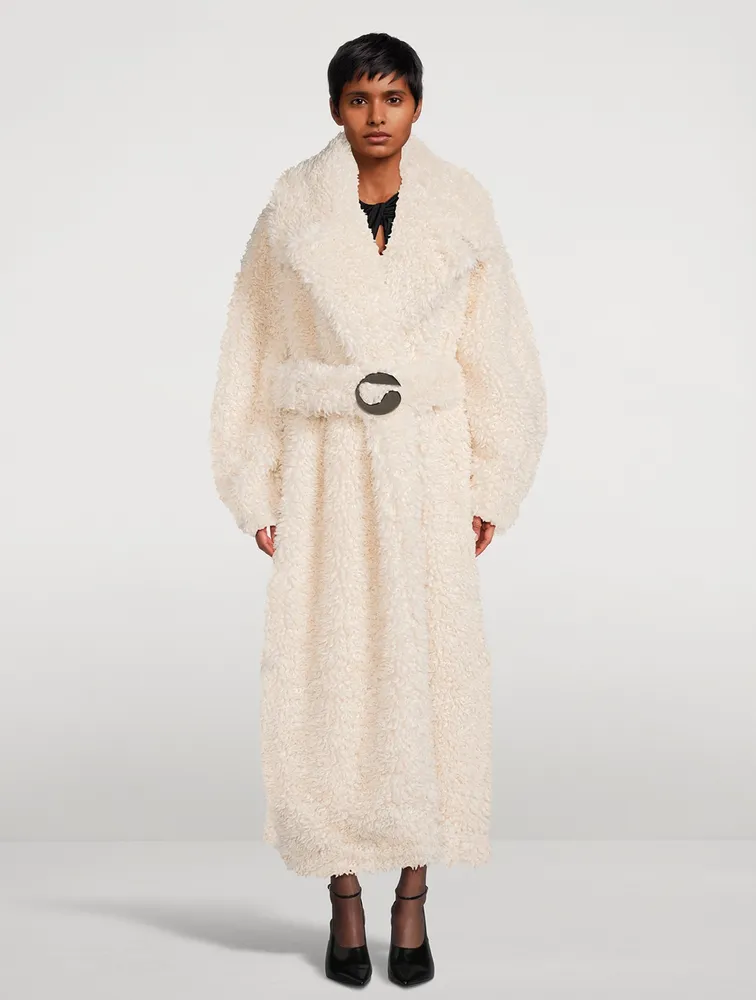 Belted Faux Fur Coat