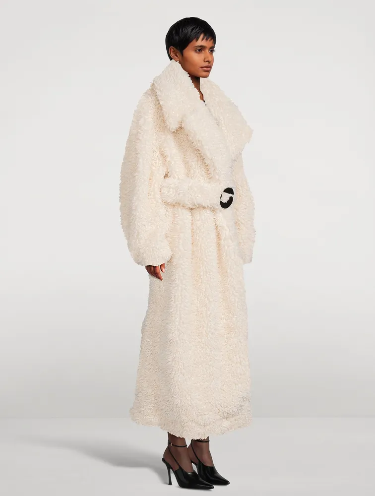 Belted Faux Fur Coat