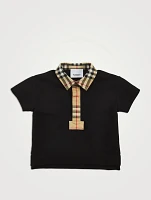Vintage Check Trim Cotton Polo Shirt