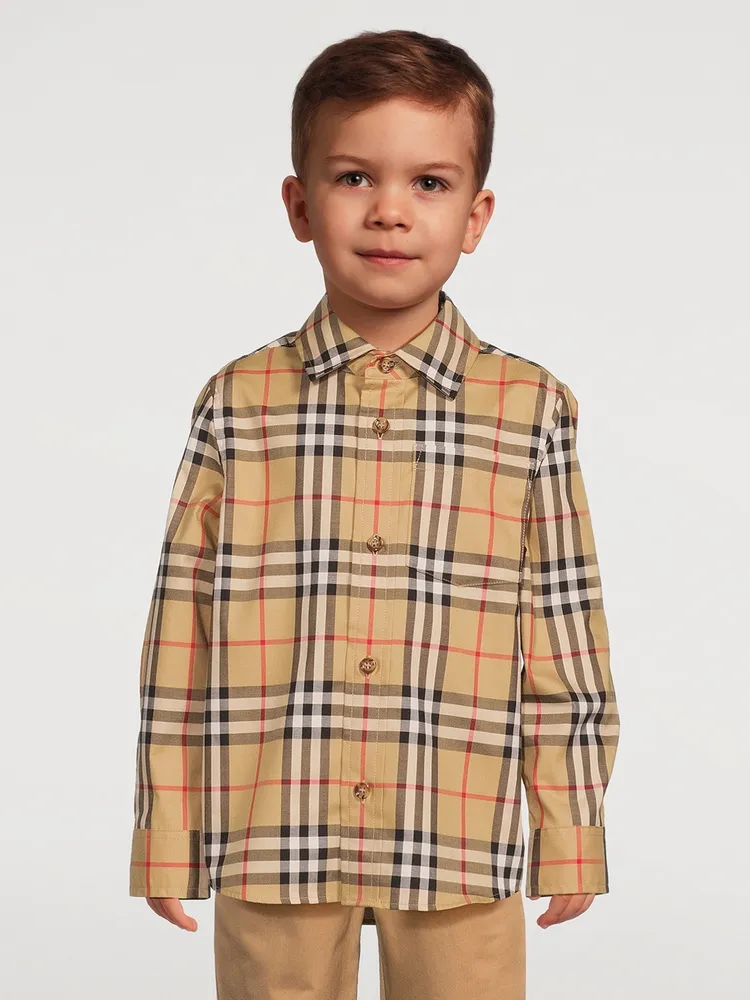 Vintage Check Stretch Cotton Shirt