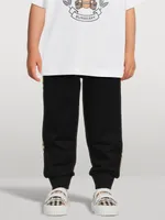 Check Panel Cotton Jogging Pants