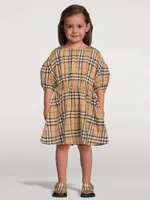 Puff-Sleeve Dress Check