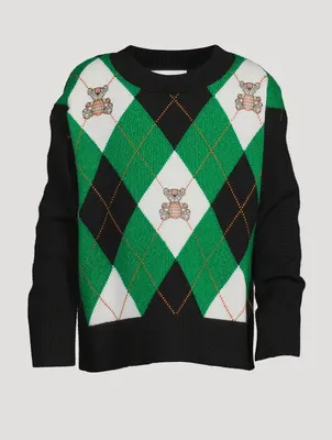 Thomas Bear Argyle Wool Sweater