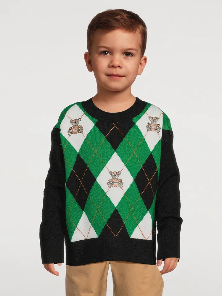 Thomas Bear Argyle Wool Sweater