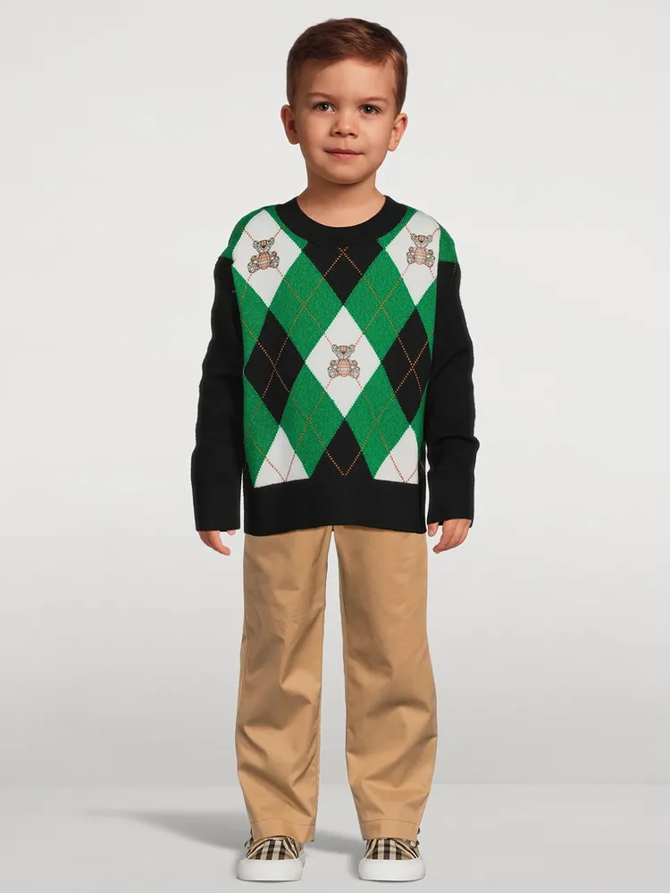 Thomas Bear Argyle Wool Sweater