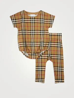 Two-Piece Bodysuit And Leggings Set Check