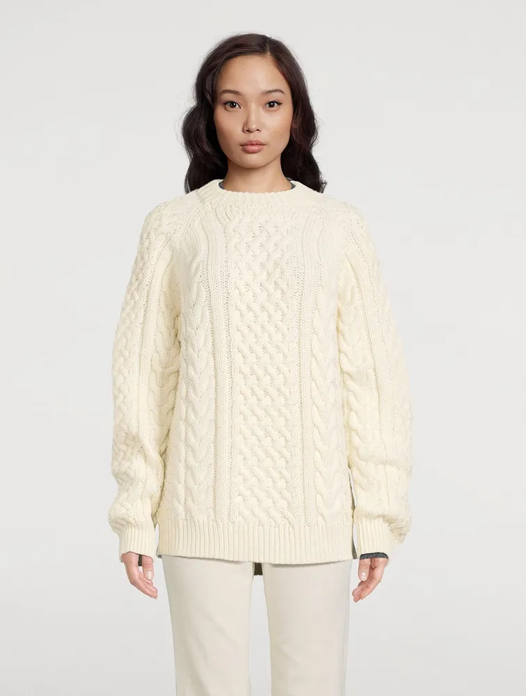 Porteau Wool Cable Knit Sweater