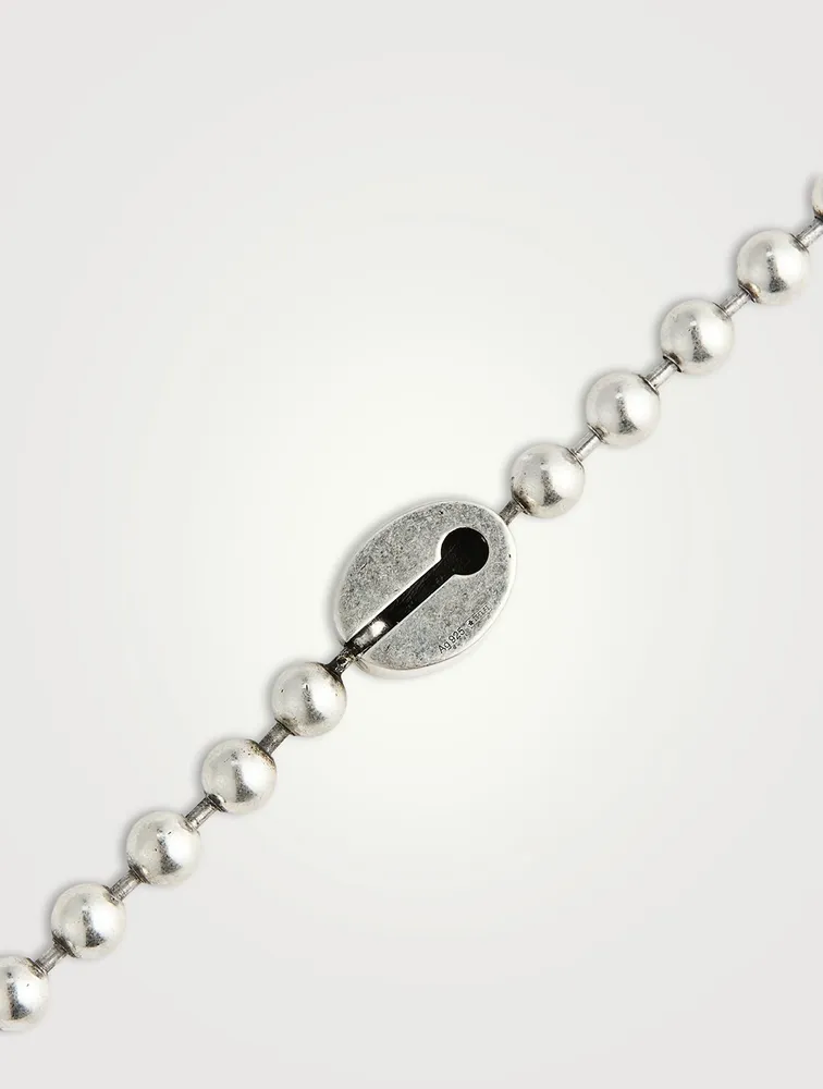 Interlocking G Silver Boule Chain Pendant Necklace