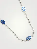 Interlocking G Silver Boule Chain Necklace