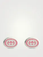 GG Silver Enamel Stud Earrings