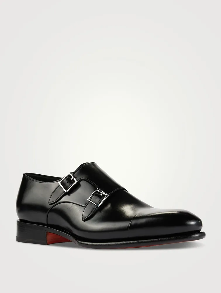 Carter Leather Monk Strap Shoes