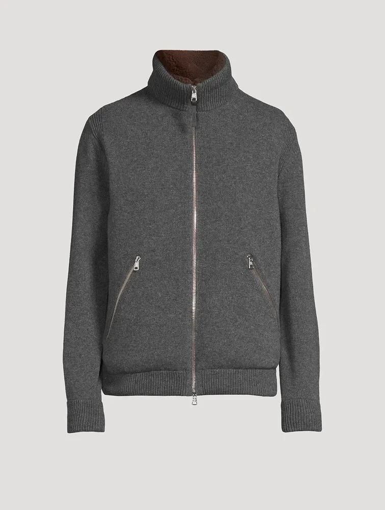 Wool Padded Down Cardigan