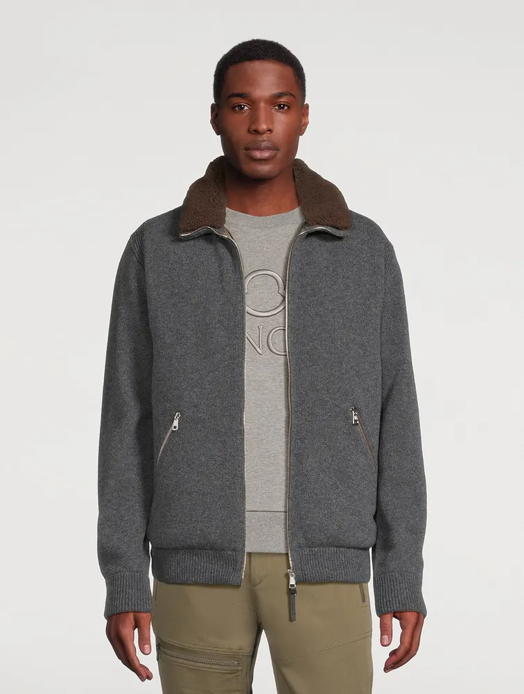 Wool Padded Down Cardigan