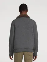 Wool Padded Down Cardigan