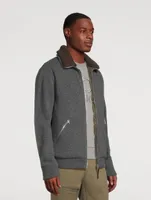 Wool Padded Down Cardigan