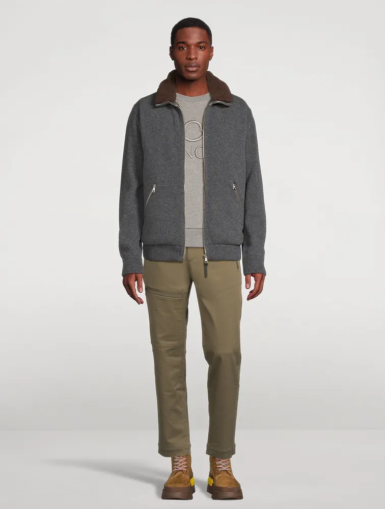 Wool Padded Down Cardigan