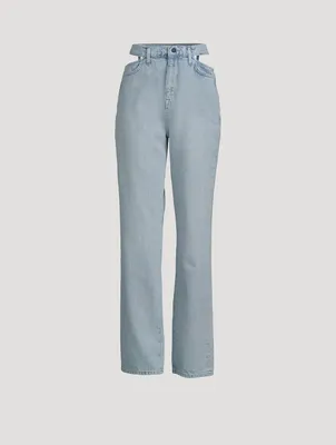 Ms. Stone Cut-Out Straight Jeans