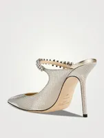 Bing 100 Metallic Mules With Crystal Strap