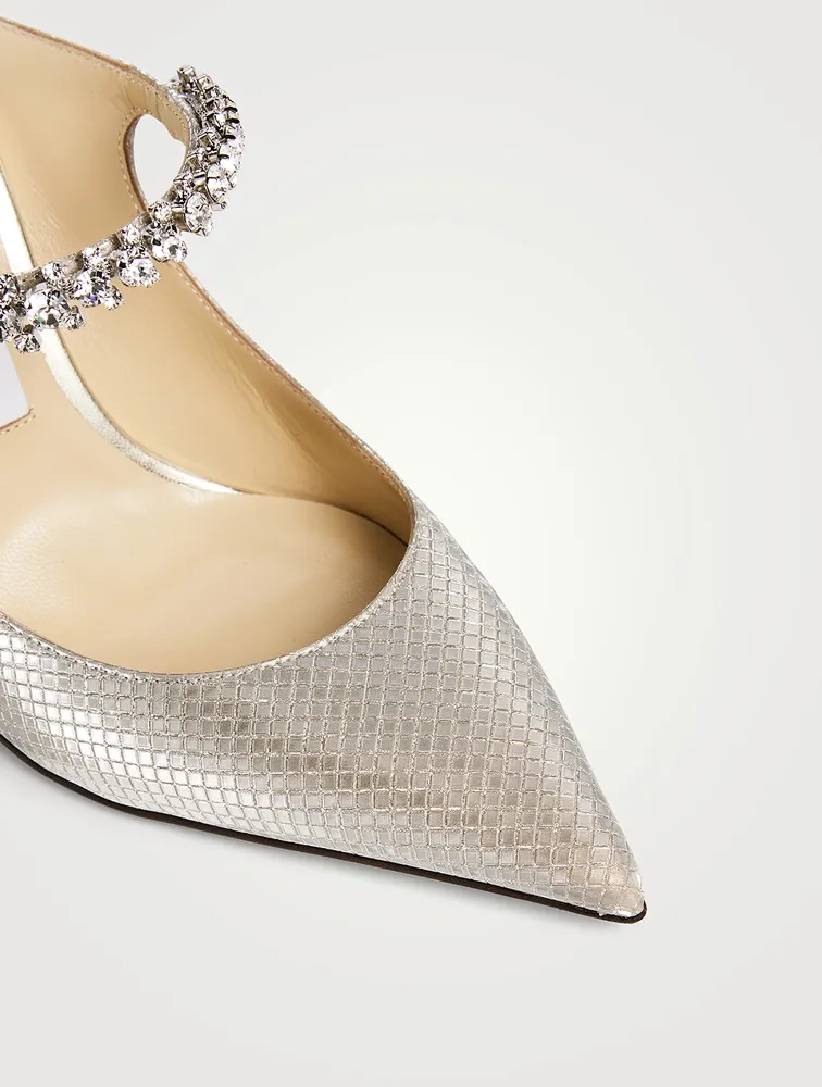 Bing 100 Metallic Mules With Crystal Strap