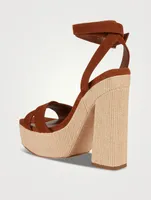 Gaia Suede And Raffia Platform Sandals