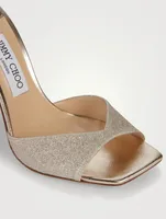Saeda Glitter Sandals With Crystal Ankle Strap