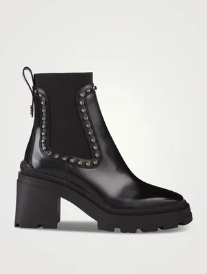 Veronique Embellished Leather Combat Boots