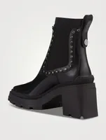 Veronique Embellished Leather Combat Boots