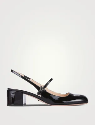 Patent Leather Slingback Mary Jane Pumps