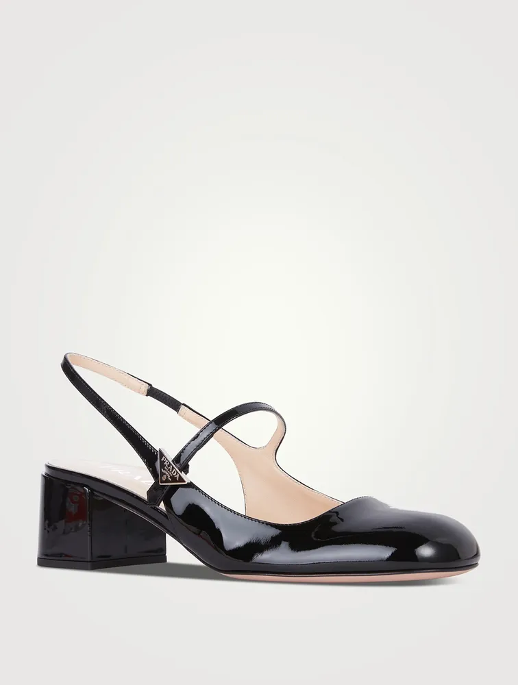 Patent Leather Slingback Mary Jane Pumps