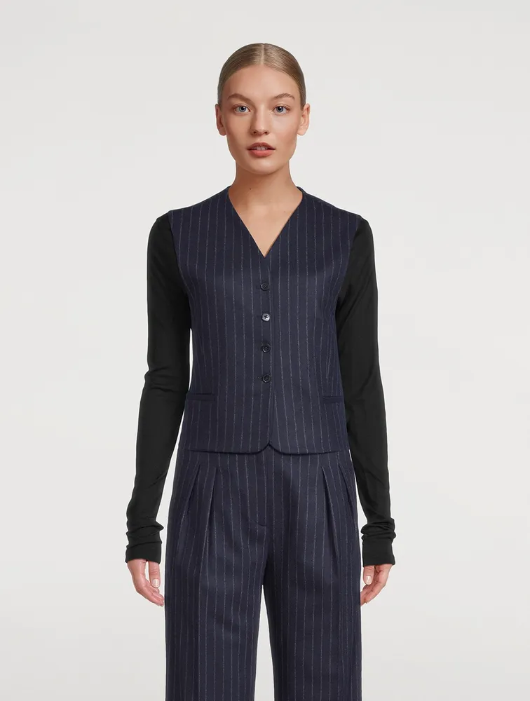 Smith Vest Pinstripe Print