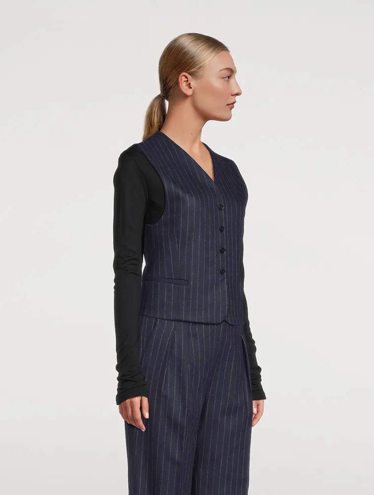 Smith Vest Pinstripe Print
