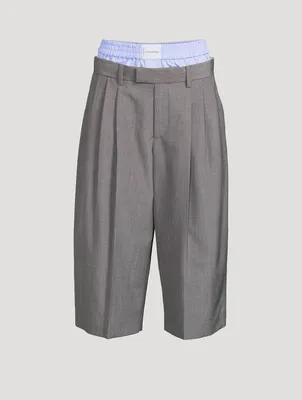 Wide-Leg Culottes With Exposed Boxer Shorts