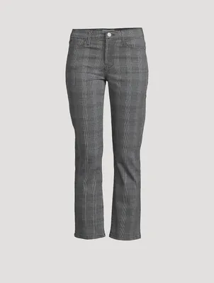 Le High Straight Trousers Plaid Print