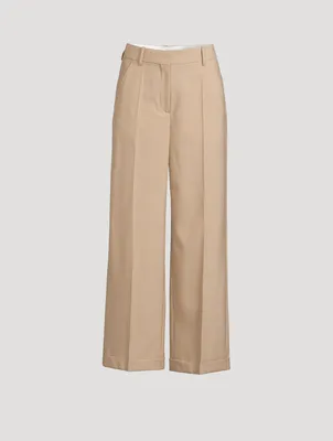Wide-Leg Wool Trousers